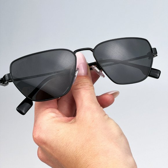 Burberry BE3146 100787 Sunglasses Black Dark Grey Matte Geometric Unisex - Picture 1 of 12
